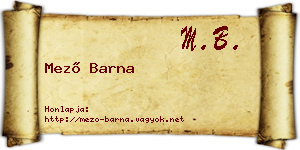 Mező Barna névjegykártya